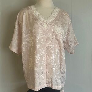 Vintage Fashion Bug pale pink pajama set floral lace, ballerina, Barbie